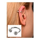 TÜKKAN ACCESSORİES 316l Cerrahi Çelik 10 Mm Şambala Hamur Beyaz Taş Dudak,kıkırdak,tragus,kaş,kulak Smile Piercing-0vp1