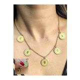TÜKKAN ACCESSORİES ALTIN KAPLAMA BEŞİ BİR YERDE ÇELİK KOLYE HALAT BURGU ZİNCİRLİ- ÇKOL141