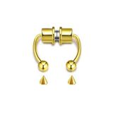 TÜKKAN ACCESSORİES Gold Mıknatıslı Burun Piercing Fake Piercing Sahte Septum Piercing Paslanmaz 316l Cerrahi Çelik