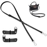 TUKYWAN Longchamp Mini Çanta için Ayarlanabilir Çanta Askısı Yedek Çapraz Gövde, Mini Çanta El Çantası için Deri Omuz Askısı Çapraz Gövde Dönüşümü (Kayış Seti, Siyah Gümüş)