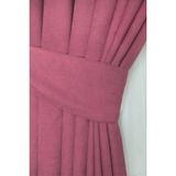 Tül Evi Petek Kadife Dokulu Fon Perde Düz Dikişli Ekstrafor Büzgü 1.sınıf Kalite - Pembe - 140 x 260 cm