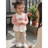 Tül Kol Detaylı Kız Çocuk %100 Pamuk Mevsimlik Takım 13672