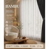 Tül Shop Yeni Sezon Soft Bambu Model Tül Perde Kırışmaz 1/2 Seyrek Pileli Modern-Şık Tasarım - Ekru - 230 x 200 cm