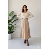 tülaybutik kadın kışlık nubuk kumaş uzun etek 95 cm boy