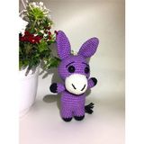 Tülays Hand Craft Amigurumi Renkli Miniklerden Sevimli Eşek Sağlıklı Oyuncak El Örgüsü - Koyu Mor
