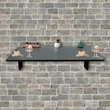 Tulip Life Duvara Monteli Antrasit Raflı Katlanır Portatif Açılır Kapanır Masa 90 x 60 cm Mdf