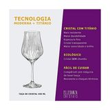 Tulipa Optic Kırmızı Şarap Kadehi, Kristal Cam, 450 Ml, 6'lı Set - 0,05 gr