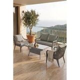 Tulipa Serisi 1.Sınıf 2+1+1 Gri Rattan Gri Minder Bahçe Balkon Oturma Koltuk Takımı