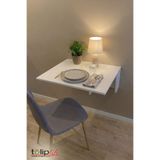 Tuliplife Duvara Monteli Raflı Katlanır Portatif Açılır Kapanır Masa (BEYAZ) 90x60 Cm 1. Sınıf Mdf