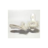Tulips Exclusive Bridal Aura Tüylü Gümüş Bride Yazılı Kadın Terlik