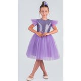 Tüllü Kız Çocuk Kpl Elbise MNK0526 - 10 Yaş - Lila