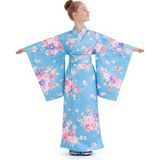 Tülü Akkoç Japon Kız Çocuk Kimono Kostümü - AçıkMavi - 9 - 10 Yaş