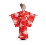 Tülü Akkoç Kırmızı Japon Kız Çocuk Kimono Kostümü