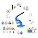 Tulumba Presi Kuş Gözü Çıt Çıt Rivet Çakma Düğme Kaplama Makinası (13 Kalıplı Büyük Set) (Mavi Presli Set)