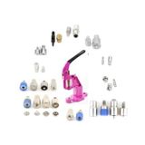 Tulumba Presi Kuş Gözü Çıt Çıt Rivet Çakma Düğme Kaplama Makinası (13 Kalıplı Büyük Set) (Pembe Presli Set)