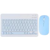 Tüm Cihazlara Uyumlu Kablosuz Bluetooth Klavye ve Mause Seti Tablet Telefon iPad Samsung Galaxy Honor Redmi Lenovo - Mavi