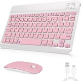 Tüm Cihazlara Uyumlu Kablosuz Bluetooth Klavye ve Mause Seti Tablet Telefon iPad Samsung Galaxy Honor Redmi Lenovo Rose Gold