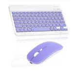 Tüm cihazlarla uyumlu kablosuz Bluetooth klavye ve mouse setimiz, sessiz, slim ve zarif tasarımıyla (Mor)