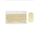 Tüm cihazlarla uyumlu kablosuz Bluetooth klavye ve mouse setimiz, sessiz, slim ve zarif tasarımıyla (Sarı)