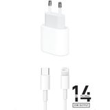 Tüm iPhone Modelleriyle Uyumlu Kablolu Set 25W Pd Akıllı Çip Hızlı Şarj Aleti Lighting Kablo C-L - 20W GaN White