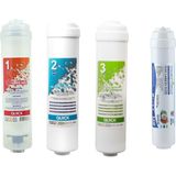 Tüm Kapalı Kasa Reverse Osmosis Cihazları ile Uyumlu Inline Tatlandırıcılı 4 Lü Ön Filtre Seti
