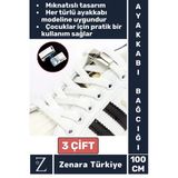 Tüm Yaşlar İçin Şık Klipsli Manyetik Lastikli Pratik Mıknatıslı Çocuk Ayakkabı Bağcığı 100 Cm-3 Çift