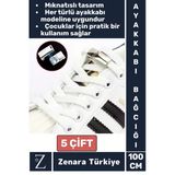Tüm Yaşlar İçin Şık Klipsli Manyetik Lastikli Pratik Mıknatıslı Çocuk Ayakkabı Bağcığı 100 Cm-5 Çift