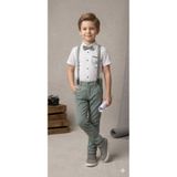 tuma collectıon Erkek Çocuk Gömlek Pantolon Takım Papyonlu Askılı Kombin (1 BEDEN BUYUK TERCIH EDIN) 4-5-6-7 Yaş