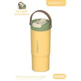 Tumbler Mug 660 Ml Tek Kapak Çift Kullanım Pipetli Rahat İçim Kulplu Paslanmaz Çelik Termos 1102-660Ml