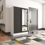 Tumblera Aura Grey White Portmanto Vestiyer Ayakkabılık Aynalı 2 Sürgü Kapaklı 120x48 cm