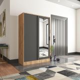 Tumblera Aura Pine Portmanto Vestiyer Ayakkabılık Aynalı 2 Sürgü Kapaklı 120x48 cm