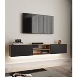 Tumblera Volar Pine Antrasit Tv Ünitesi Işıklı Atlantik Çam 180 cm Modern - Antrasit - Atlantik Çam
