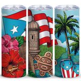 TUMBTU Porto Riko Yalıtımlı Sıska Bardak Kapaklı Kahve Kupası Boricua 20oz - Sıcak ve Soğuk İçecekler için Yeniden Kullanılabilir Paslanmaz Çelik Su Şişesi Çay Fincanı Buzlu Kahve Seyahat Kupası