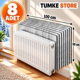 TUMKE 8 Adet Petek Arkası Isı Yalıtım Levhası Alüminyum Isı Yansıtıcı Folyo Radyatör Kalorifer Arkası Yalıtım Levhası - Alüminyum Gri