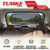 TUMKE Araç Içi Arka Cam Güneş Kesici Katlanabilir Perde 100X50 cm Fileli Pratik Güneşlik - 100 x 50 cm