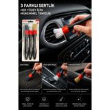 TUMKE Premium Yumuşak Tüylü Fırça 3’lü fırça seti Klima Temizleme Fırçası Oto Detay Fırça Seti Araba Klima Havalandırma Detaylı Temizlik Fırçası
