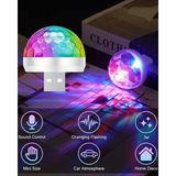TUMKE Sese Duyarlı Araç Içi Disko Topu Rgb Parti Lambası USB Lamba Araba Aydınlatması - Beyaz - Sarı - Kırmızı -Lacivert