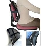 TUMKE Terletmez Fileli Bel Destek Yastığı Ortopedik Bel Destek Aparatı Fileli Ergonomik Bel Yastığı - Siyah