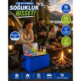 TUMKE Termal Çanta Yalıtımlı Soğutucu Mavi Renkli Su Geçirmez Kamp ve Piknik İçin