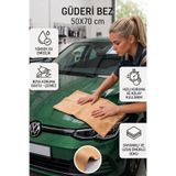 TUMKE Ultra Emici Güderi Mikrofiber Cam ve Araç Kurulama Bezi Oto, Banyo ve Mutfak Temizlik 50x70 cm
