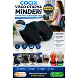 TUMKE Visko Cocix Minder Oturma Minderi Basur Minderi Ortopedik Oturma Simidi Yastığı - Siyah