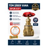 Tümpa Tüm Şiber Vana 1/2 ( 20'Lik) Teflon Bant Hediyeli 1 Adet Gönderilir