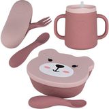 Tumtum Betsy Bear Kutulu Mama Kaşık ve Çatal Seti - Pembe - Standart