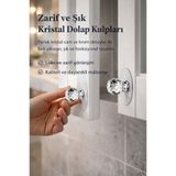 TUMU LIFE 1 Adet Kristal Topuz Çekmece Kulpu Kendinden Yapışkanlı Dolap Kulpu