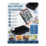 TUMU LIFE 15 Bölmeli Büyük Boy Silikon Buz Kalıbı Silikon Kare Buzluk Kokteyl Sunum Buz Kalıbı