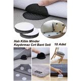 TUMU LIFE Pratik 10 Adet Halı Kilim Minder Nevresim Örtü Kaydırmaz Cırt Bant Seti Yapışkanlı Halı Kaydırmaz
