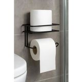 TUMU LIFE Yedekli Yapışkanlı Tuvalet Kağıdı Tutacağı Yedekli Tuvalet Kağıtlığı Wc Kağıtlık Tutucu Askısı Siyah
