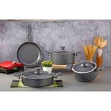 Tuna Hause Bagalit Saplı 7 Parça Granit Tencere Seti - Bej - 20+24+26+26cm