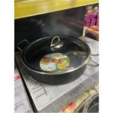 Tuna House 30 Basık Granit Tencere - 30 cm - Mat Siyah