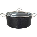 Tuna House Granit Derin Tencere - Gri - Mat Siyah - 26 cm